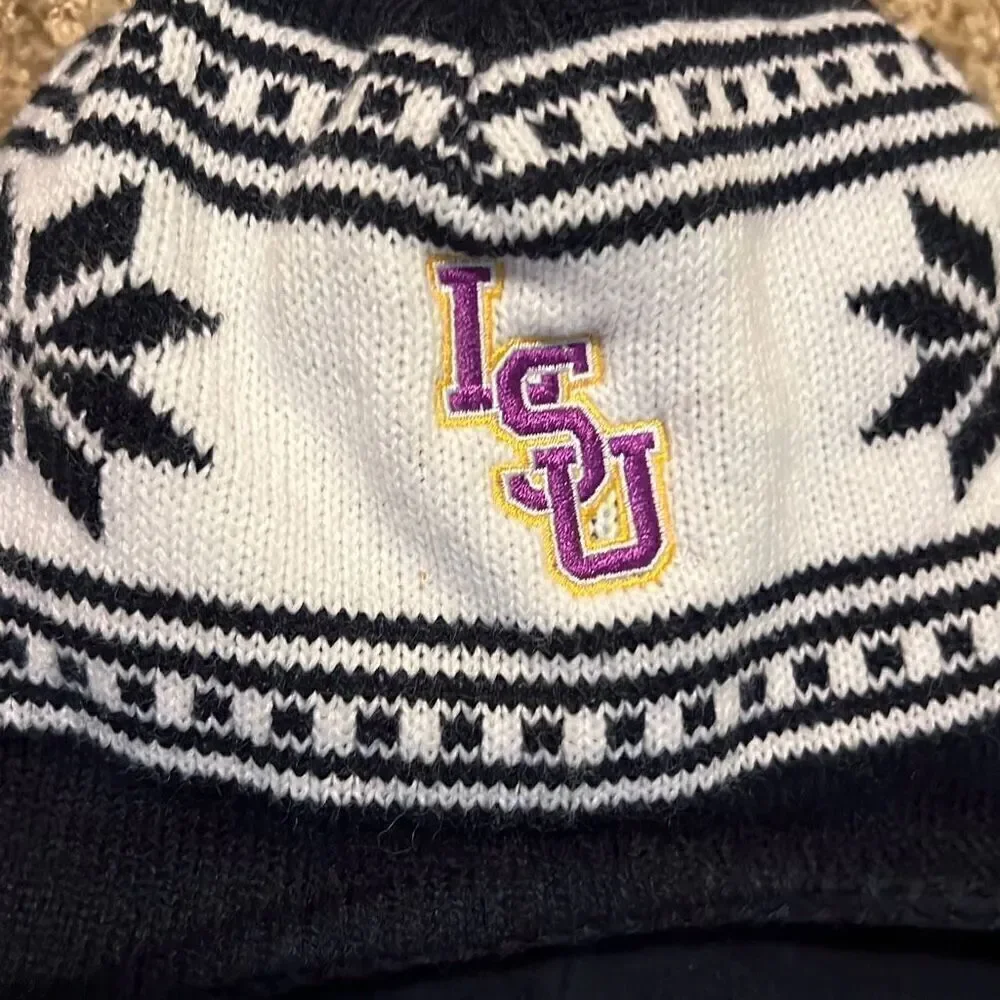 LSU Louisiana State University Kids One Size Fits All OS Navy & White Snowflakes